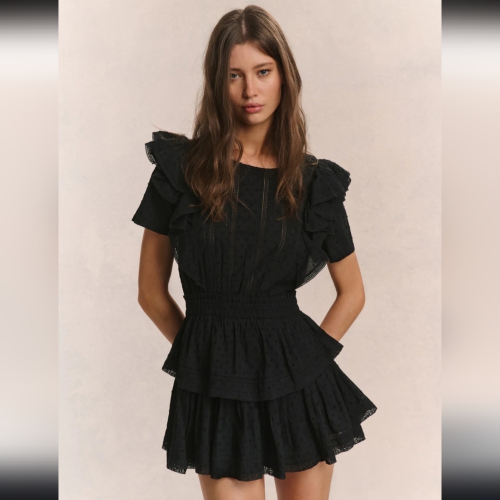 LoveShackFancy Natasha Dress In Black XS